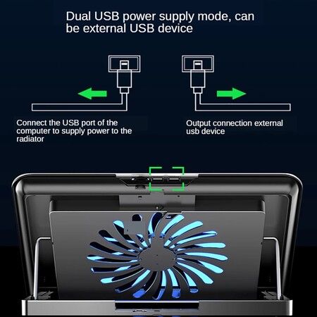 Notebook Fan Stand, 4 Speed Adjustment Stand (Black)