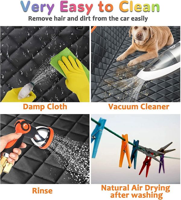 4-in-1 Convertible Dog Car Seat Cover Waterproof Nonslip 600D Heavy Scratchproof for Cars Back Seat with Mesh Window for Cars Trucks and SUVs