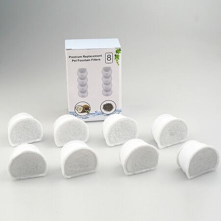 8pcs PetSafe Drinkwell Dog and Cat Pet Ceramic Replacement Carbon Fountain Filters