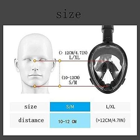 Full Face Silicone Snorkel Mask for Men Women Adults Youth Use ( size L/XL) White