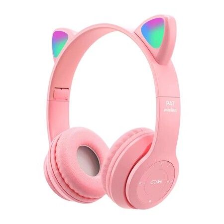 Cat Ear Wireless Headsets Foldable Bluetooth 5.0 Noise Cancellation Best Gift Headset With Mic Support TF Card