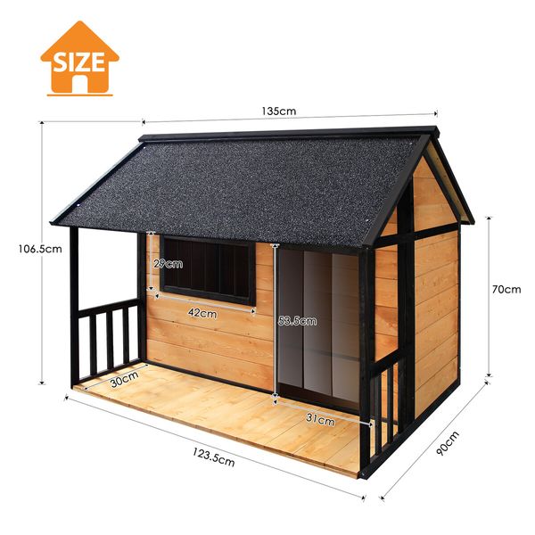 Petscene XXL Size Dog Kennel Wooden Puppy Home Shelter Pet House Outdoor Indoor