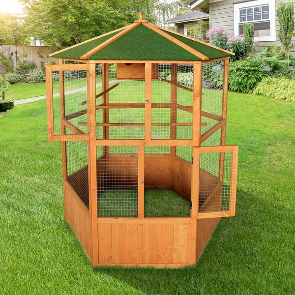 Petscene Bird Cage Aviary XL Size Wooden Cockatiel Budgie Pigeon Parrot Coop 