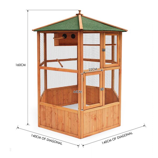 Petscene Bird Cage Aviary XL Size Wooden Cockatiel Budgie Pigeon Parrot Coop 