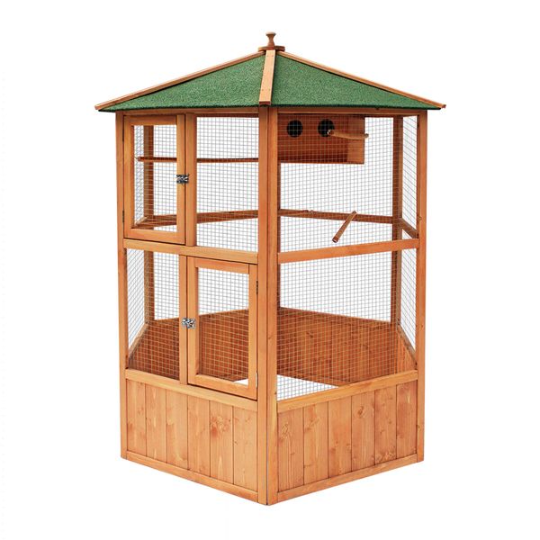 Petscene Bird Cage Aviary XL Size Wooden Cockatiel Budgie Pigeon Parrot Coop 