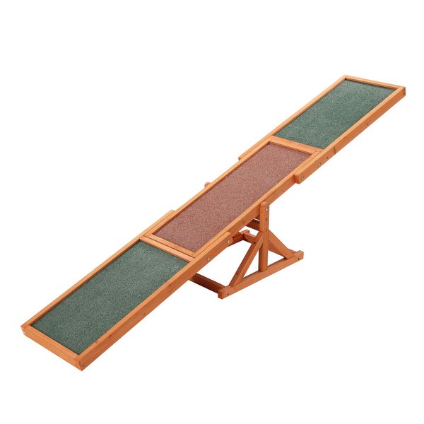 Petscene Pet Seesaw Dog Obedience Training Puppy Sports Agility Outdoor Play Equipment Wooden