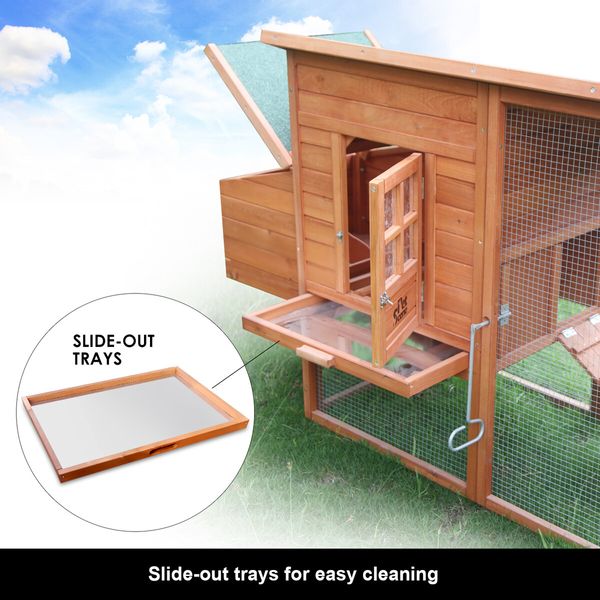 Pestscene XXL Size Wooden Chicken Coop Rabbit Bunny Hutch Pet Duck Cage Poultry House Animal Home with Nesting Box