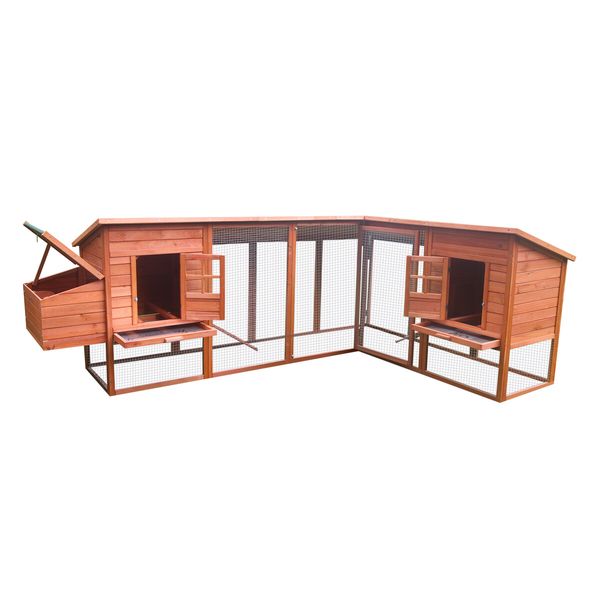 Pestscene XXL Size Wooden Chicken Coop Rabbit Bunny Hutch Pet Duck Cage Poultry House Animal Home with Nesting Box