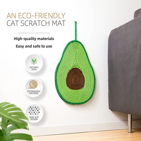 Natural Sisal Indoor Cat Scratching Post, Cat Floor Scratching Mat for Cats and Protect Furniture