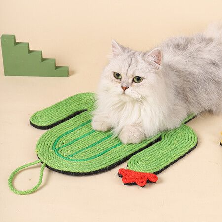 Durable Sisal Floor and Wall Mounted Pad, Non-Slip Scratching Mat for Indoor Small Cats