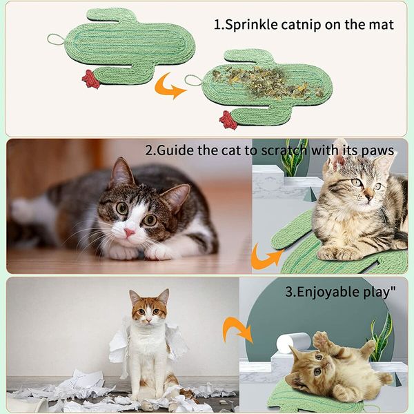 Durable Sisal Floor and Wall Mounted Pad, Non-Slip Scratching Mat for Indoor Small Cats