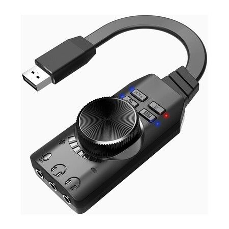 USB Sound Card Adapter 7.1 Channel External Audio Adapter Stereo Sound Card Converter 3.5mm AUX Microphone Jack