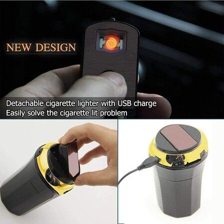 Car Ashtray,Portable Auto Smokeless Vehicle Ash Stainless with Lid for Women Men