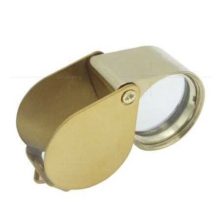 30 x Jewelers Folding Loupe Magnifying Glass for Jewelry,Watch (Gold)