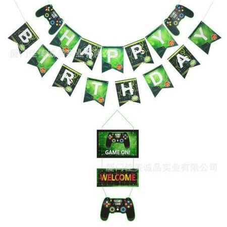 Video Game Birthday Decorations Party Balloons Happy Birthday Banner for Birthday Party Game Party