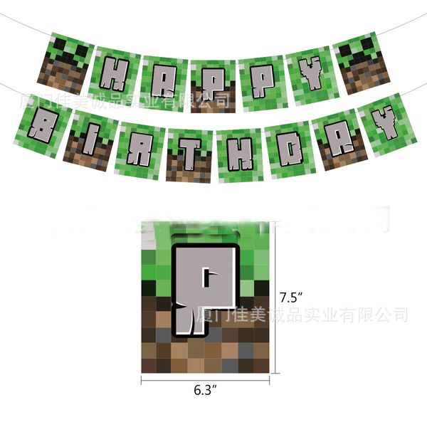 Mine Craft Birthday Party Supplies Decorations Favors Kit for Kids,Pixel Miner Game