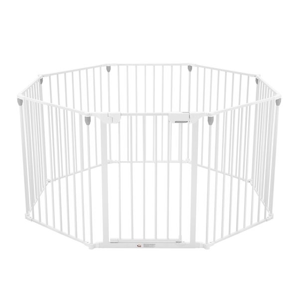 Pet Playpen Safety Fence Fire Guard Barrier Kid Activity Centre Play Yard Dog Enclosure w/ Door 8 Panels 4 in 1 XL