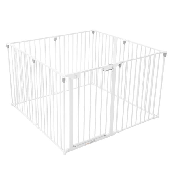 Pet Playpen Safety Fence Fire Guard Barrier Kid Activity Centre Play Yard Dog Enclosure w/ Door 8 Panels 4 in 1 XL