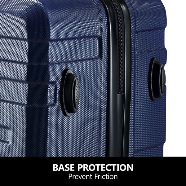 2 Piece Luggage Set Travel Suitcases Carry On Lightweight Hard Trolley TSA Lock Navy Blue
