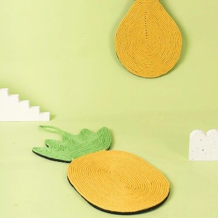 Sisal Scratch Mat for Cats, Dust and Scratch Protector, Abrasion Resistant,Pineapple shape