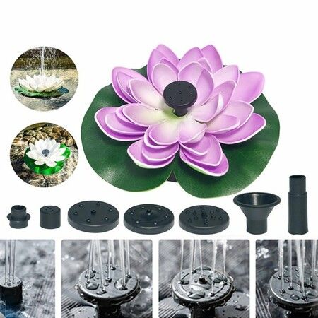 Solar Fountain, Lotus Leaf Flower Floating Floating Water Pump