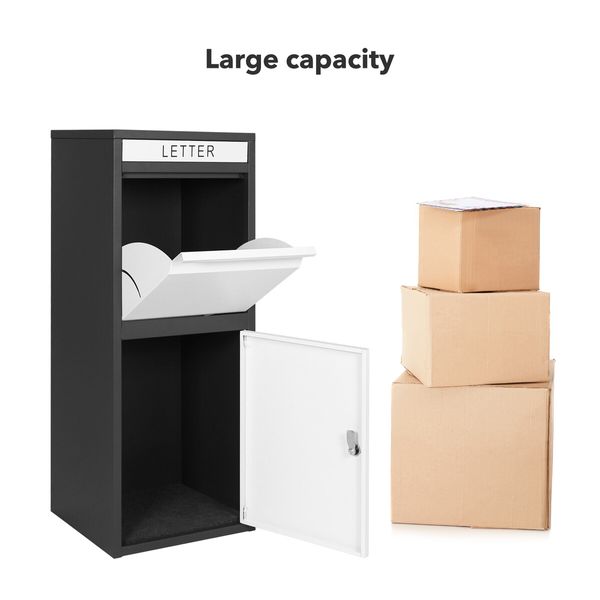 Letterbox Parcel Mailbox Freestanding Drop Post Delivery Box Locking for Home Package