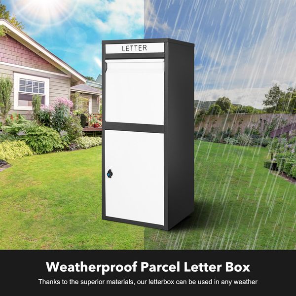 Letterbox Parcel Mailbox Freestanding Drop Post Delivery Box Locking for Home Package