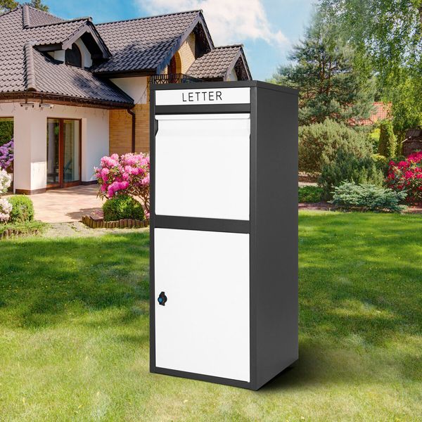 Letterbox Parcel Mailbox Freestanding Drop Post Delivery Box Locking for Home Package