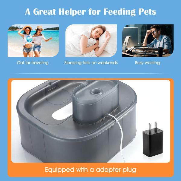 6L Automatic Pet Fountain Dog Water Dispenser Cat Drinking Feeder Bowl with Replacement Faucet Kit