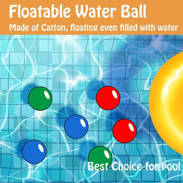 30 Water Balls Reusable, Cotton Balls for Water Fight Outdoor, Splash Summer Fun Toys for Kids (3 Colour)