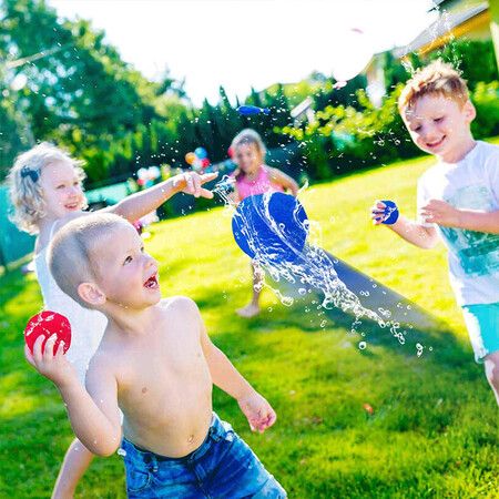 30 Water Balls Reusable, Cotton Balls for Water Fight Outdoor, Splash Summer Fun Toys for Kids (3 Colour)