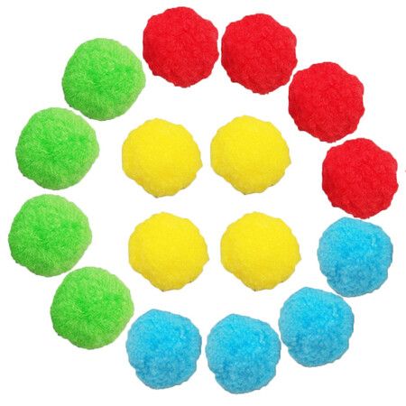 30 Water Balls Reusable, Cotton Balls for Water Fight Outdoor, Splash Summer Fun Toys for Kids (3 Colour)