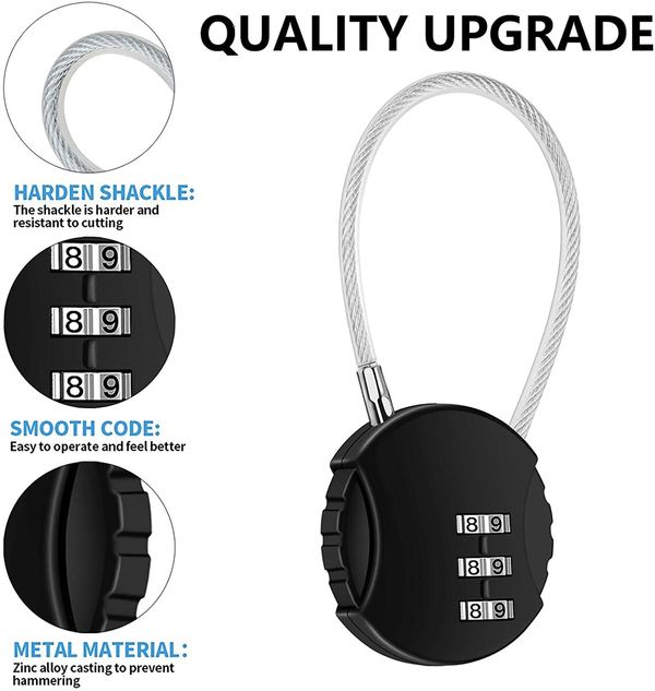 Combination Lock 3 Digit Outdoor Waterproof Padlock for School Gym Locker, Sports Locker (1 Pack)