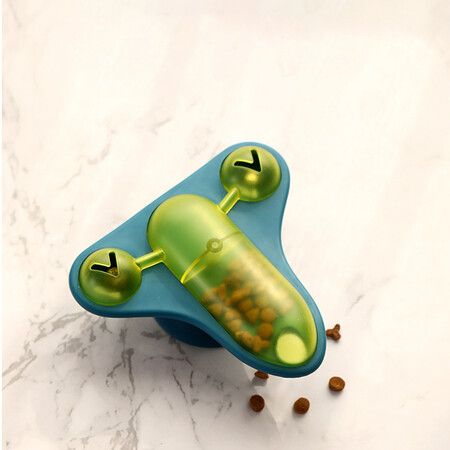 Smart Swivel Plane Cat Toy Food Falling Interesting Plane Kitty Pet Supplies(Blue)