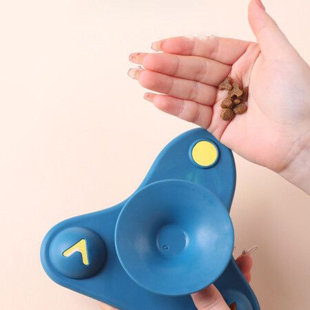 Smart Swivel Plane Cat Toy Food Falling Interesting Plane Kitty Pet Supplies(Blue)