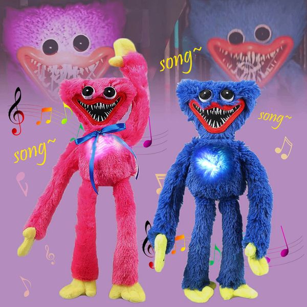 Glowing Singing Huggy Wuggy Plush Toys  Poppy Playtime Toy 40cm Monster Horror Doll Gifts Color Red