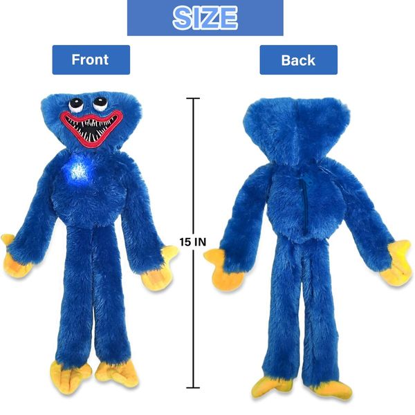 Glowing Singing Huggy Wuggy Plush Toys  Poppy Playtime Toy 40cm Monster Horror Doll Gifts Color Blue