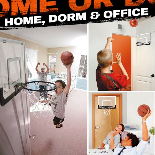 Mini Basketball Hoop Ring Door Wall Mounted Indoor Hang On Kids Toy Backboard Set with Ball Air Pump