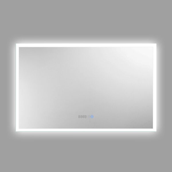 Bathroom LED Vanity Mirror with Lights Wall Mounted Anti-Fog Lighted Bathroom Mirror Dimmable LED Makeup Mirror 120x80cm