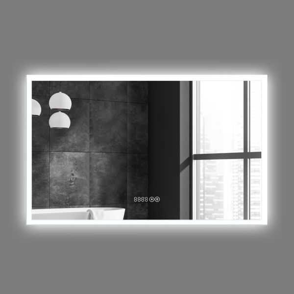 Bathroom LED Vanity Mirror with Lights Wall Mounted Anti-Fog Lighted Bathroom Mirror Dimmable LED Makeup Mirror 120x80cm