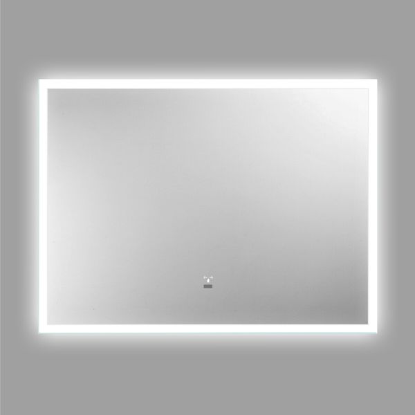 LED Inductive Bathroom Mirror Anti-Fog Vanity Mirrors with Lights Wall Mounted Lighted Mirror 80x60cm