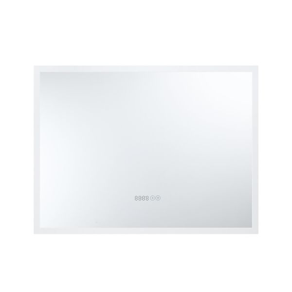 LUXSUITE Bathroom Mirror Smart Fogless LED Rectangular Wall Mounted for Shower Vanity Salon 80X60cm