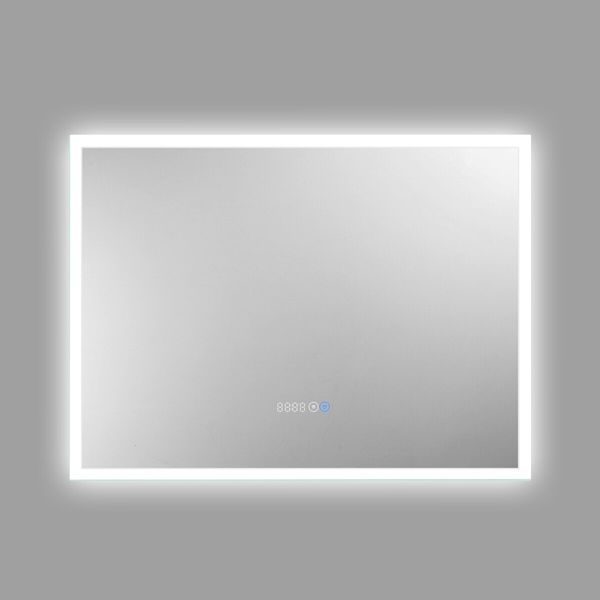 LUXSUITE Bathroom Mirror Smart Fogless LED Rectangular Wall Mounted for Shower Vanity Salon 80X60cm