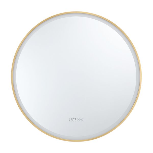 LUXSUITE Bathroom Mirror Smart LED Fogless Round Wall Mounted for Shower Vanity Salon 80cm