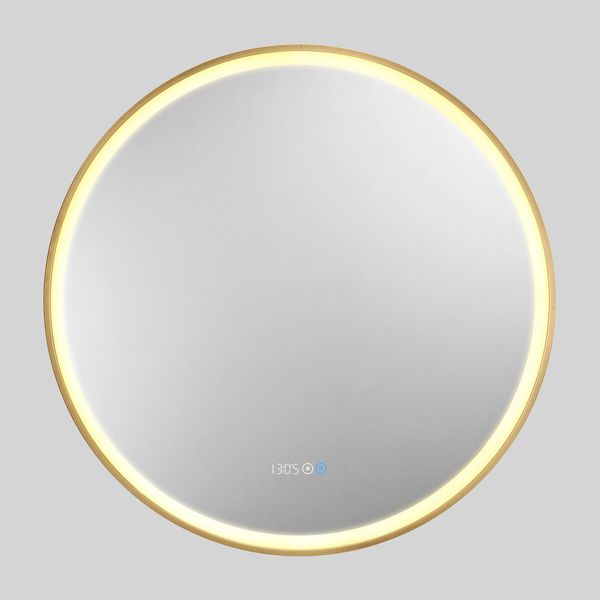 LUXSUITE Bathroom Mirror Smart LED Fogless Round Wall Mounted for Shower Vanity Salon 80cm