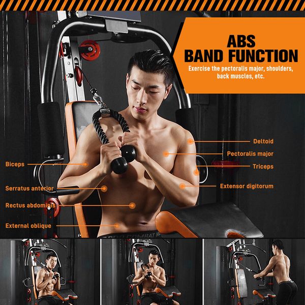 GENKI Multi Function Home Gym Weight Station Equipment Exercise Workout Machine with Punching Bag