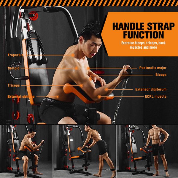 GENKI Multi Function Home Gym Weight Station Equipment Exercise Workout Machine with Punching Bag