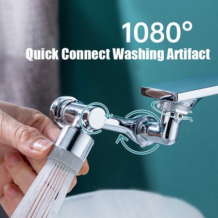 Arm Faucet 1080 Rotating Aerator Splashproof Filter Kitchen Faucet Extension Faucet Adapter Universal Kitchen Tools