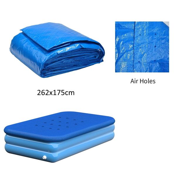 262x175cm Rectangular Inflatable Pool Cover with holes suitable for BESTWAY 58319