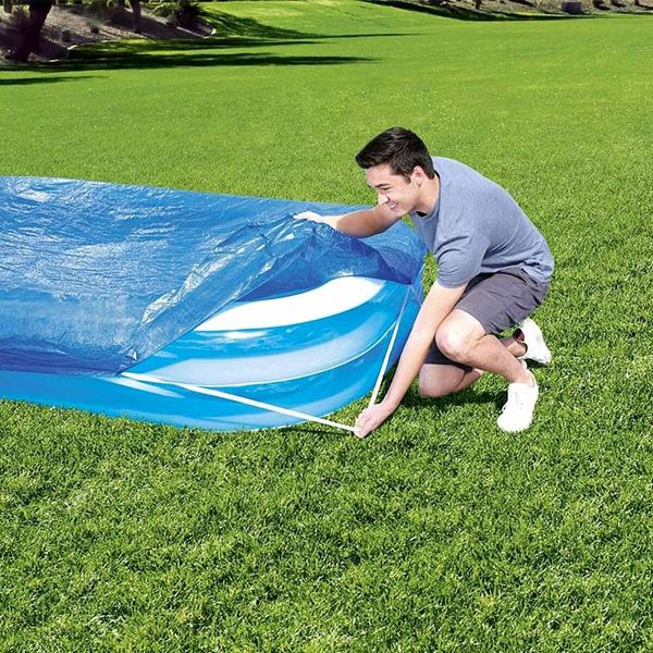 262x175cm Rectangular Inflatable Pool Cover with holes suitable for BESTWAY 58319